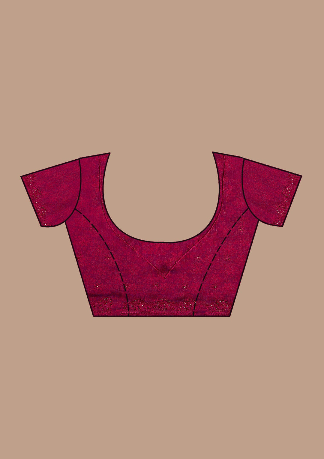 Rani Pink Printed Georgette Saree-Koskii