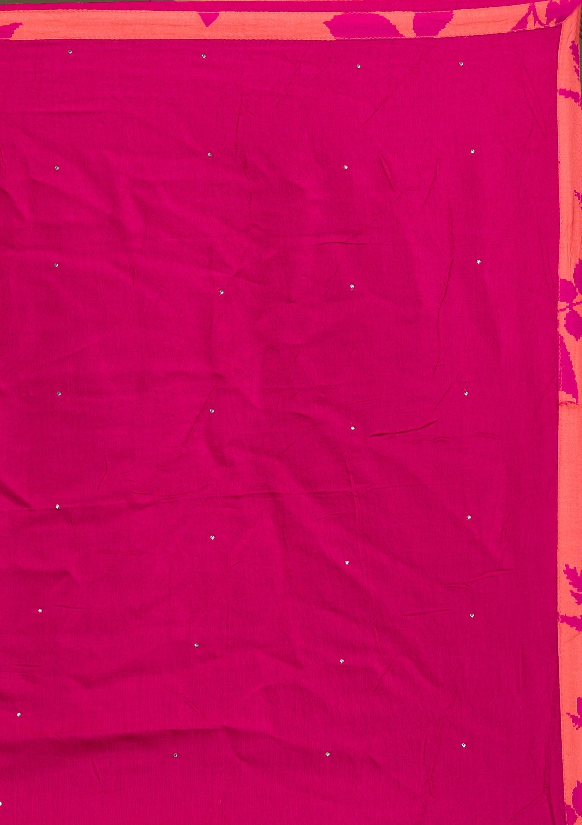 Rani Pink Printed Semi Crepe Readymade Salwar Suit-Koskii