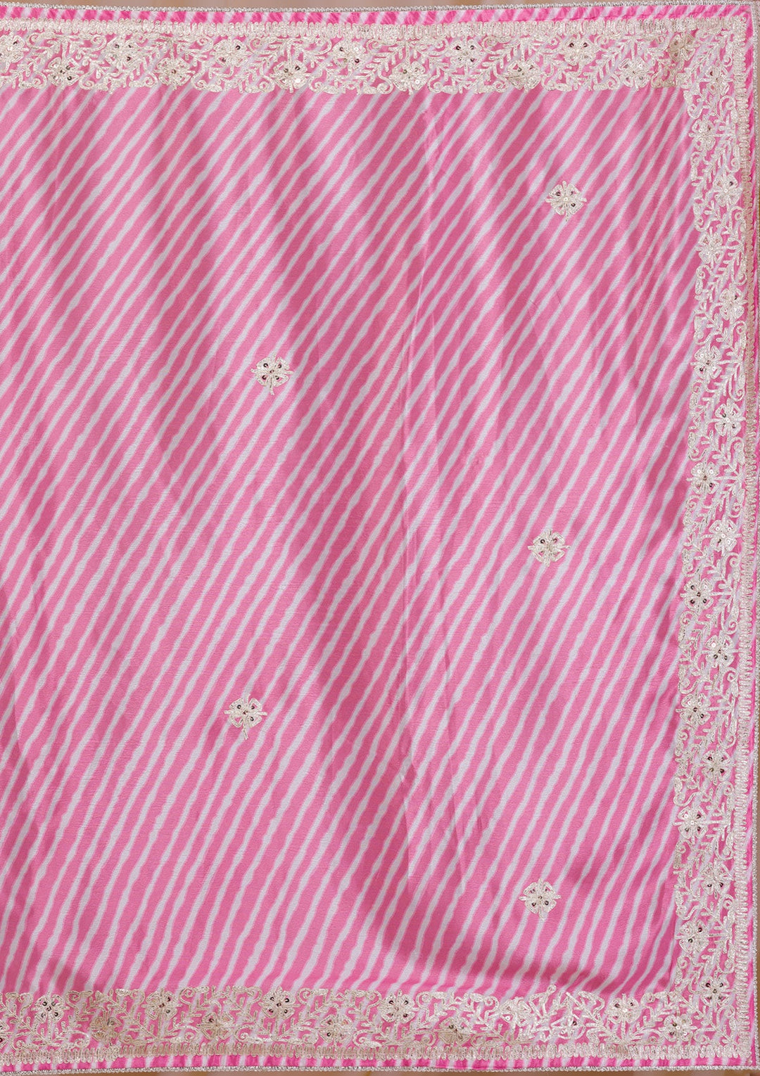 Rani Pink Printed Semi Crepe Saree-Koskii