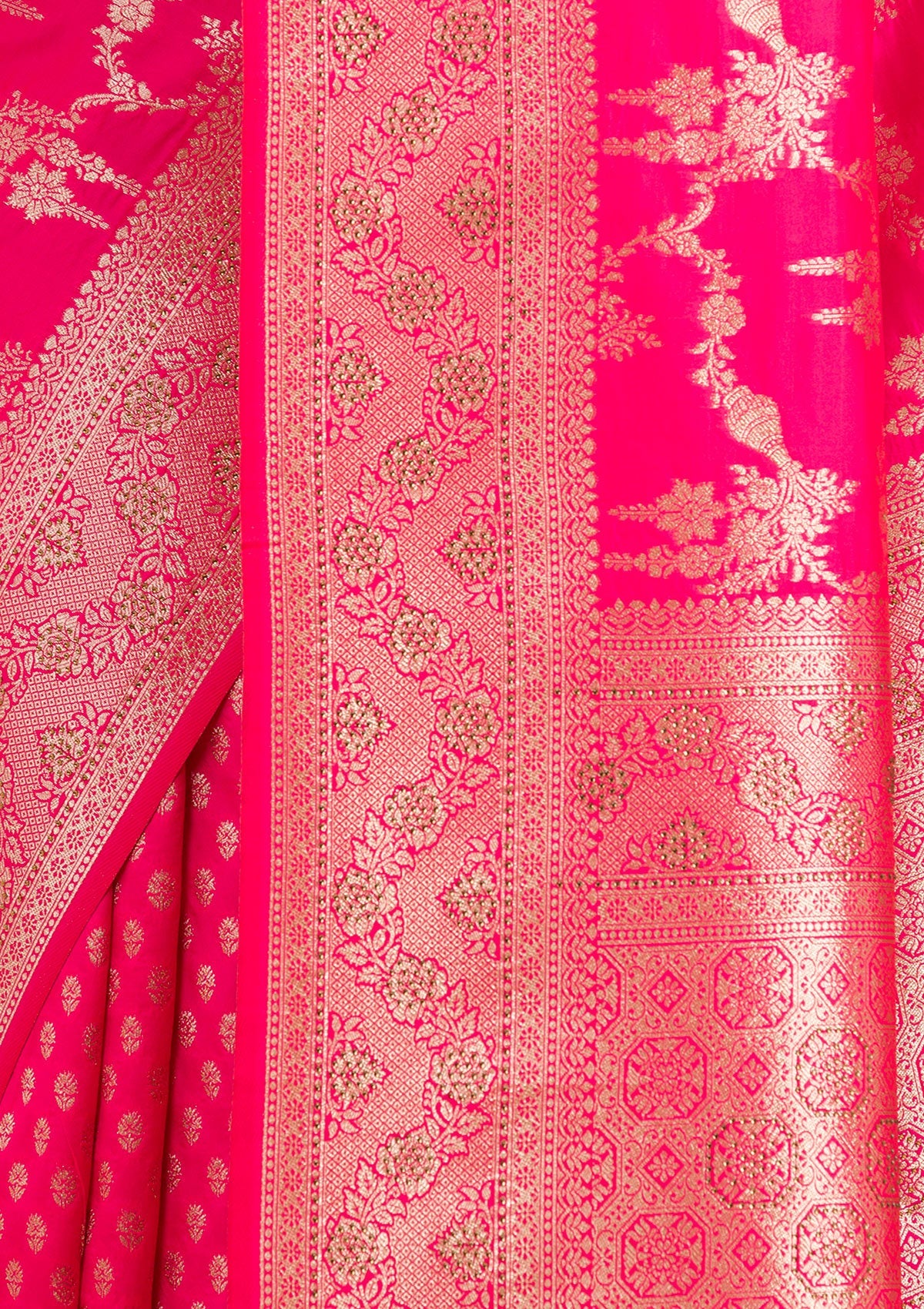 Rani Pink Stonework Art Silk Saree