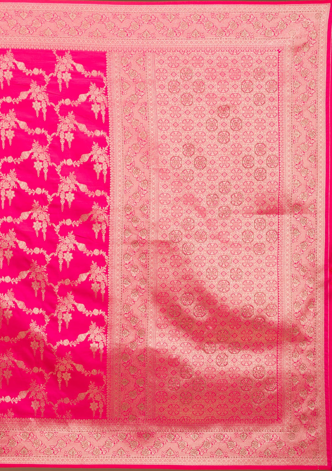 Rani Pink Stonework Art Silk Saree