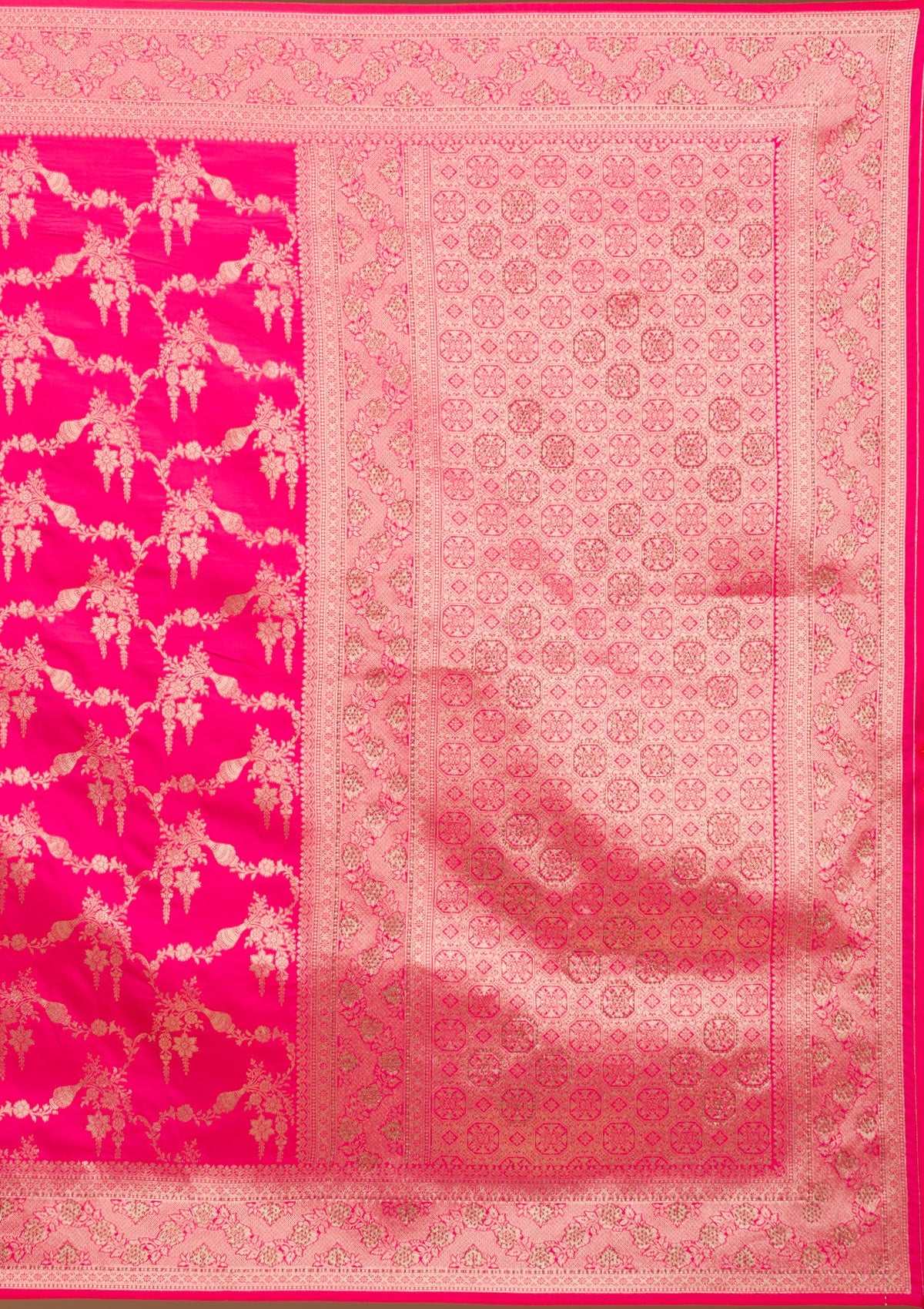 Rani Pink Stonework Art Silk Saree