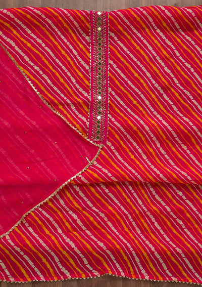 Rani Pink Stonework Bandini Unstitched Salwar Suit-Koskii
