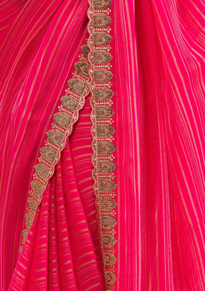 Rani Pink Stonework Georgette Saree-Koskii