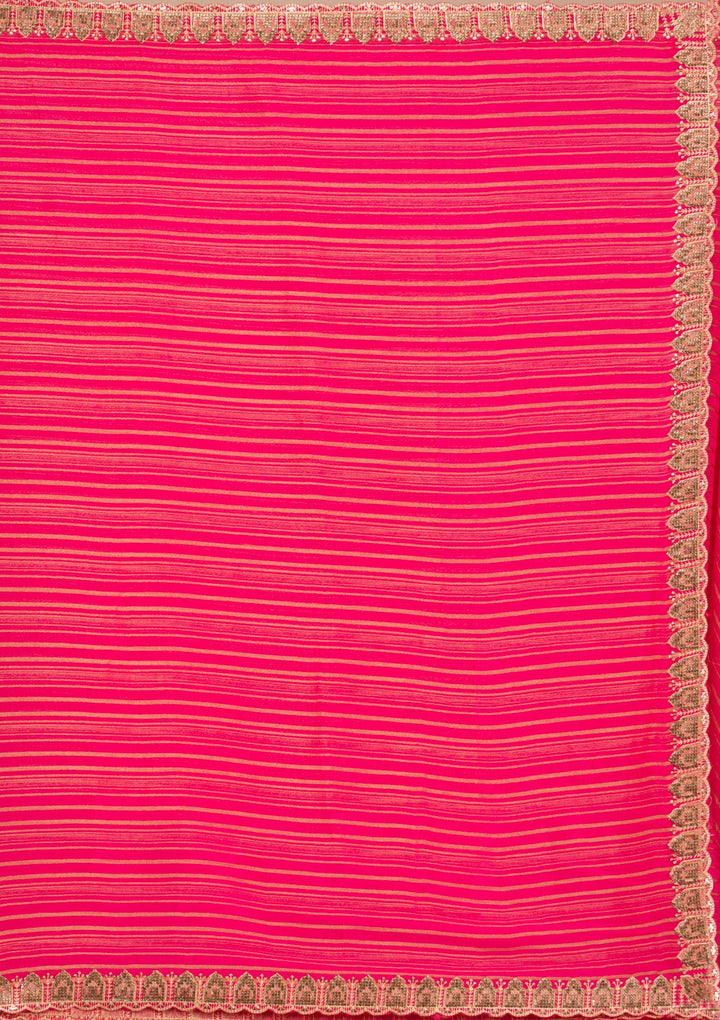 Rani Pink Stonework Georgette Saree-Koskii