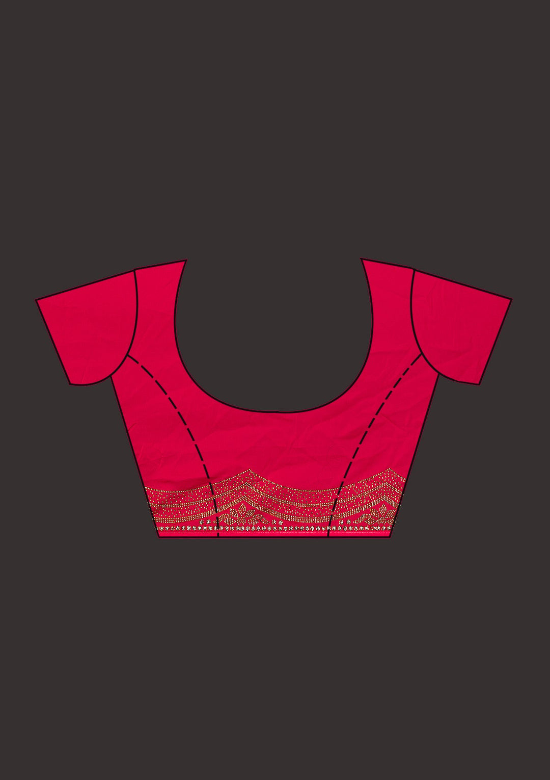 Rani Pink Swarovski Satin Saree-Koskii