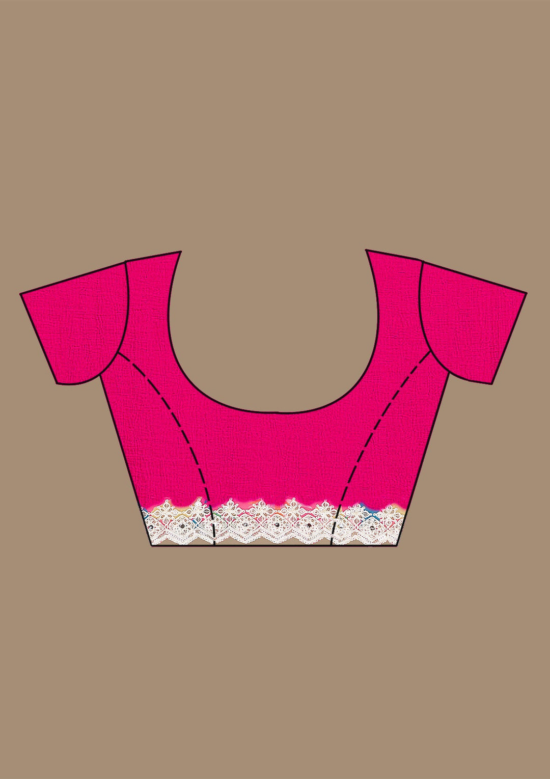 Rani Pink Threadwork Georgette Saree-Koskii