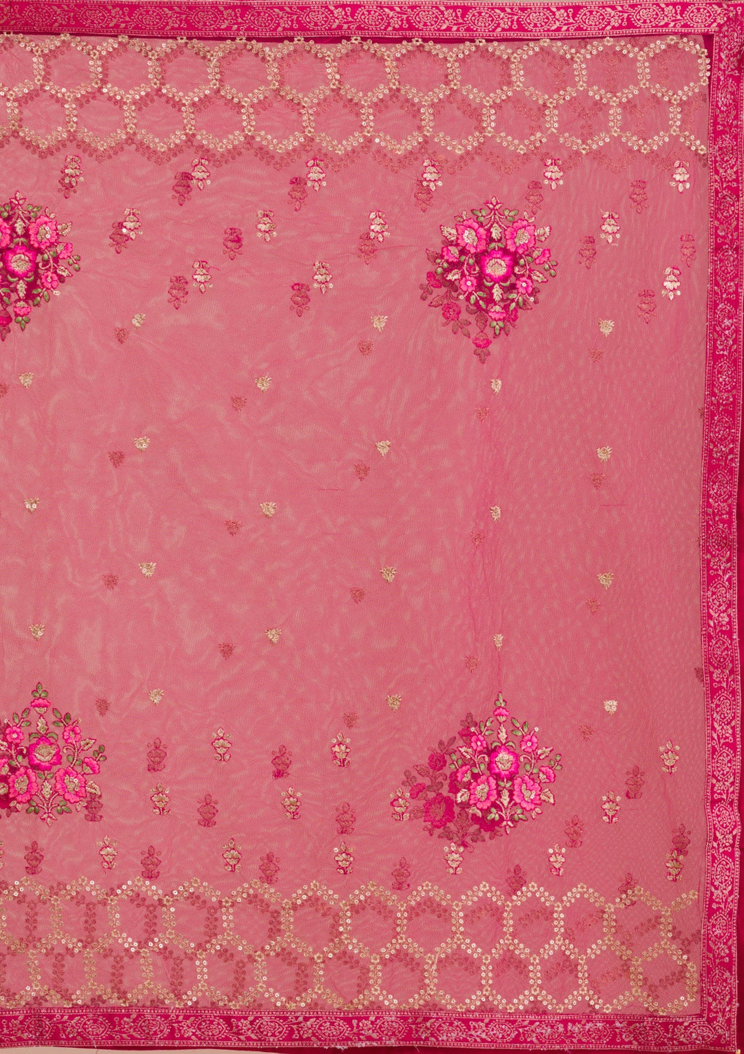 Rani Pink Zariwork Raw Silk Readymade Sharara Kameez