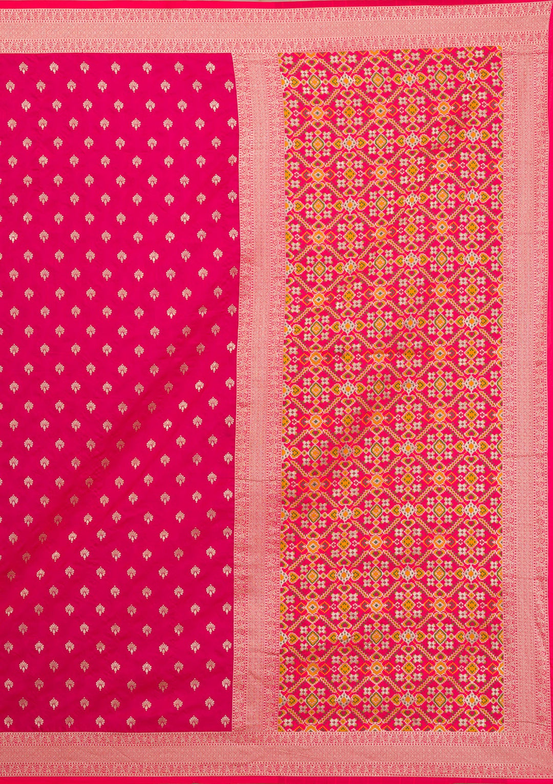 Rani Pink Zariwork Art Silk Saree-Koskii