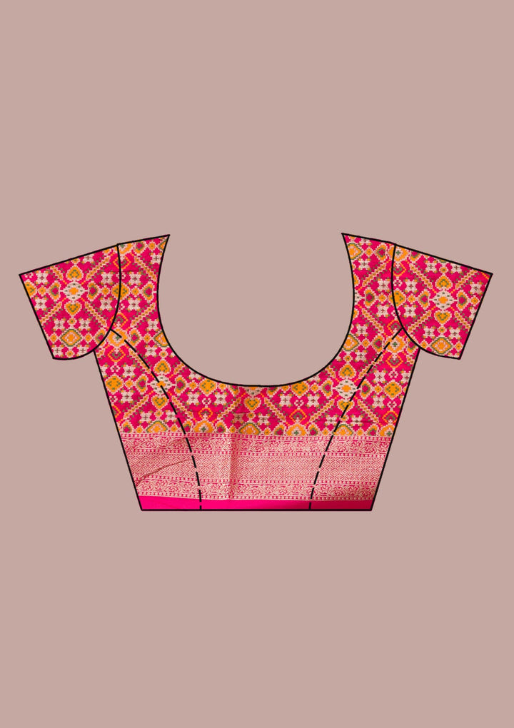 Rani Pink Zariwork Art Silk Saree-Koskii