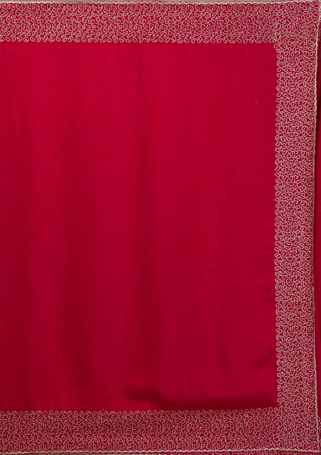 Rani Pink Zariwork Art Silk Saree-Koskii