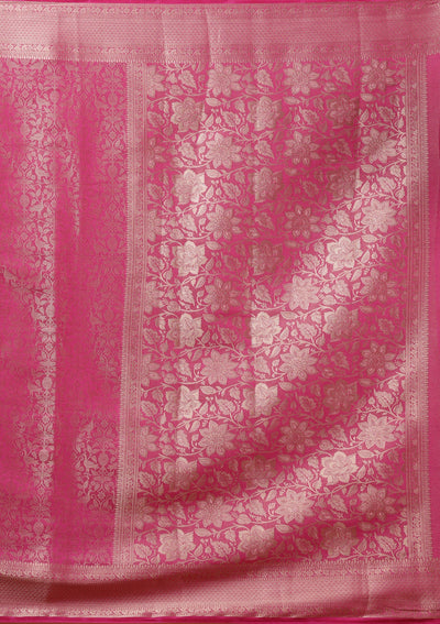 Rani Pink Zariwork Art Silk Saree