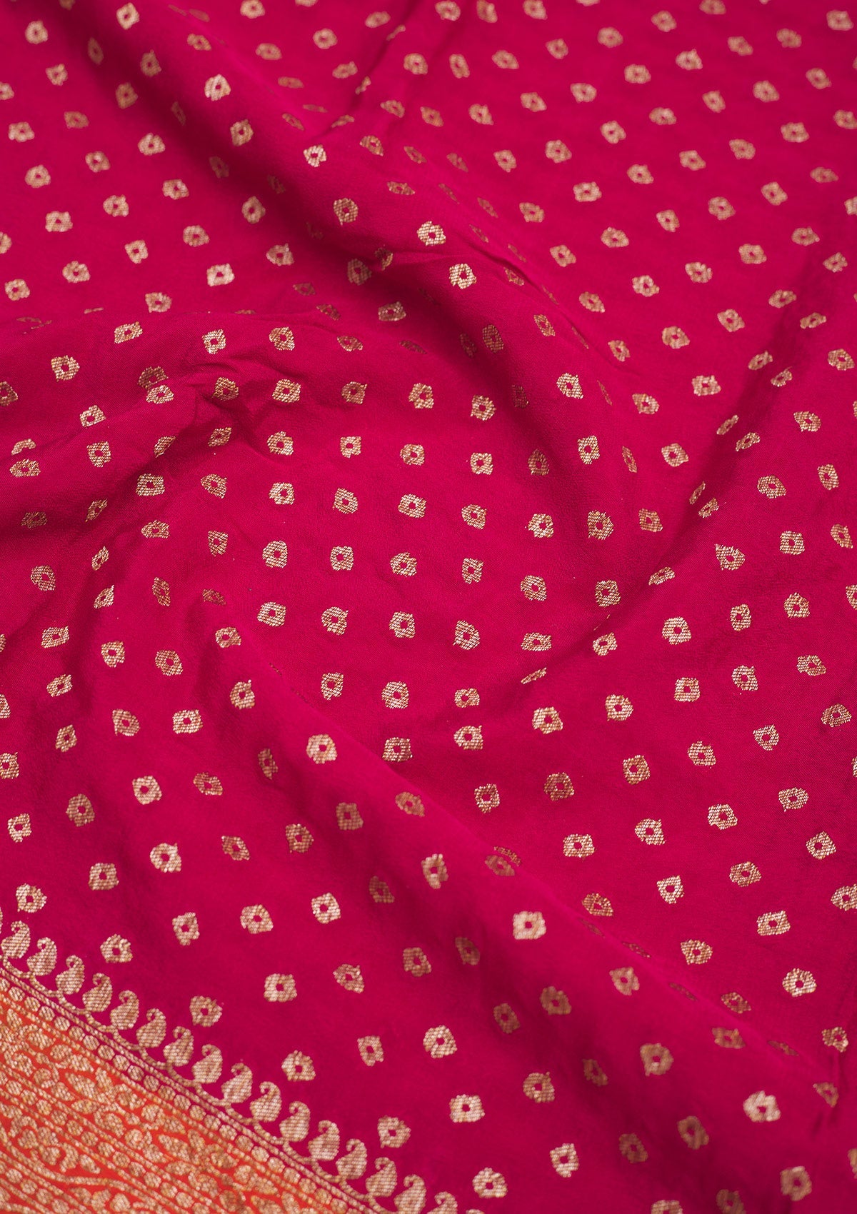 Rani Pink Zariwork Art Silk Saree