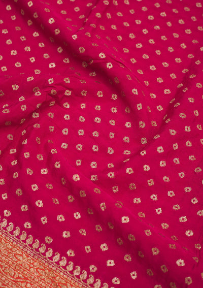 Rani Pink Zariwork Art Silk Saree