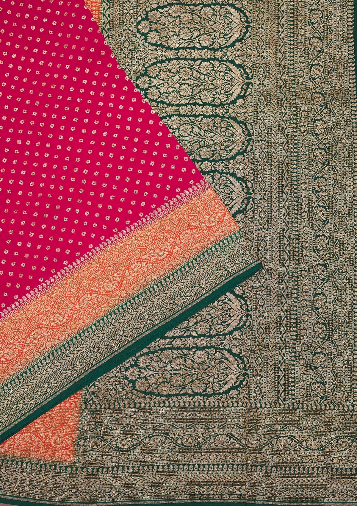 Rani Pink Zariwork Art Silk Saree