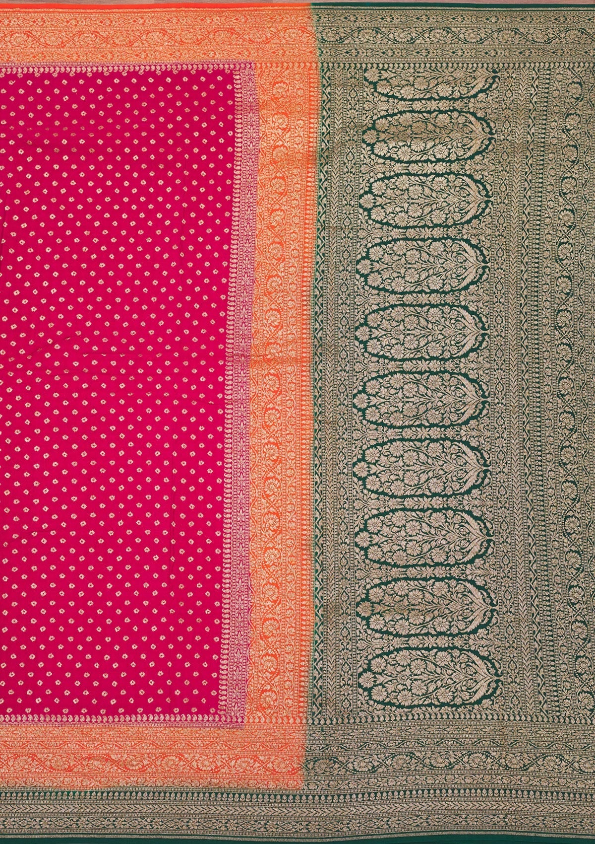 Rani Pink Zariwork Art Silk Saree
