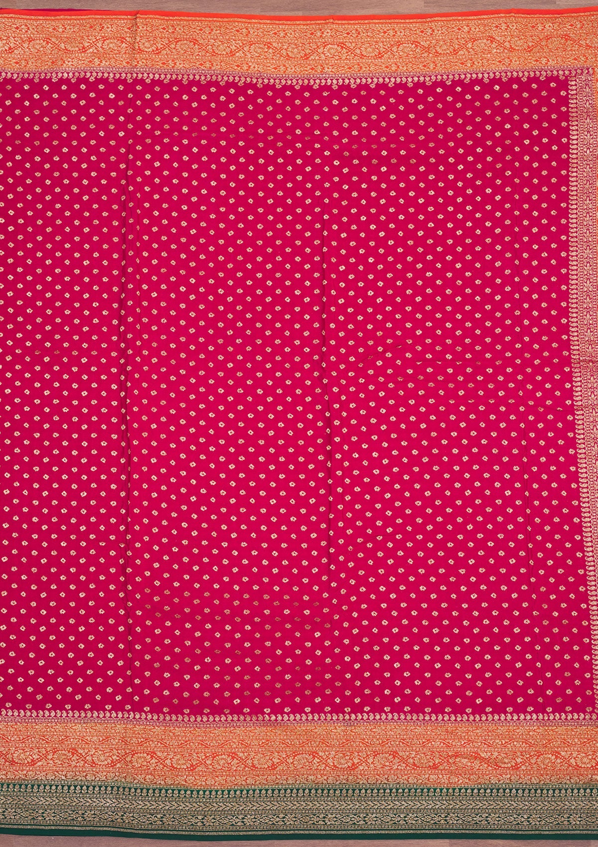 Rani Pink Zariwork Art Silk Saree