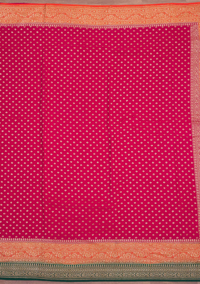 Rani Pink Zariwork Art Silk Saree