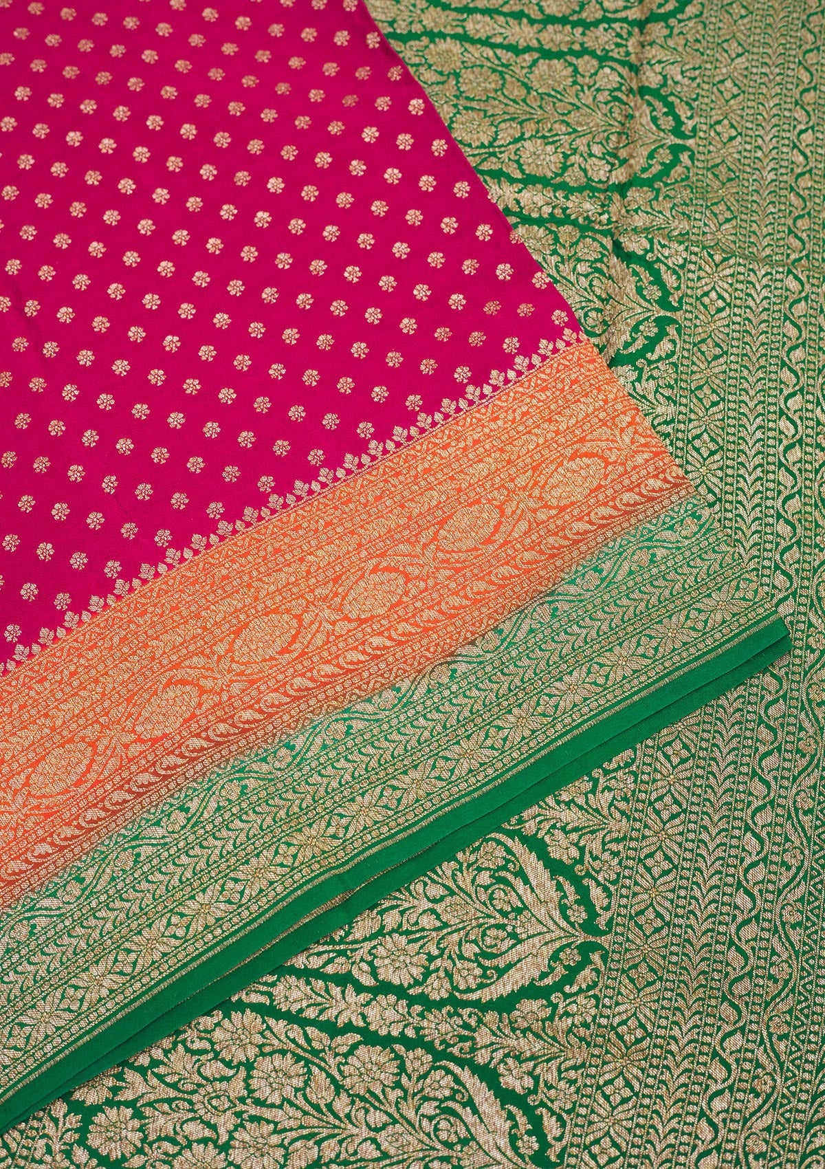 Rani Pink Zariwork Art Silk Saree