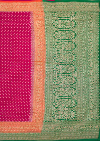 Rani Pink Zariwork Art Silk Saree