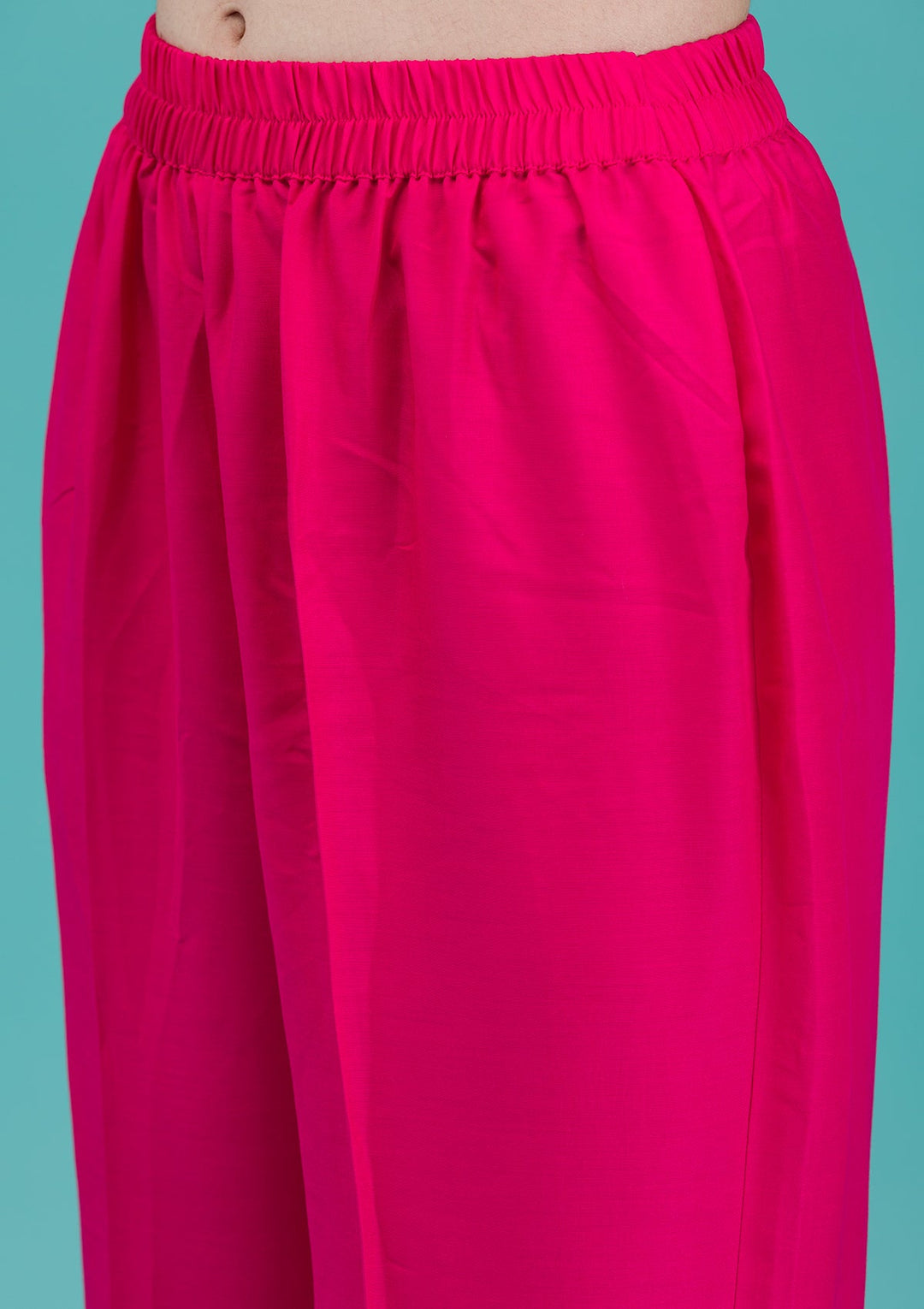 Rani Pink Zariwork Banarasi Readymade Salwar Suit-Koskii
