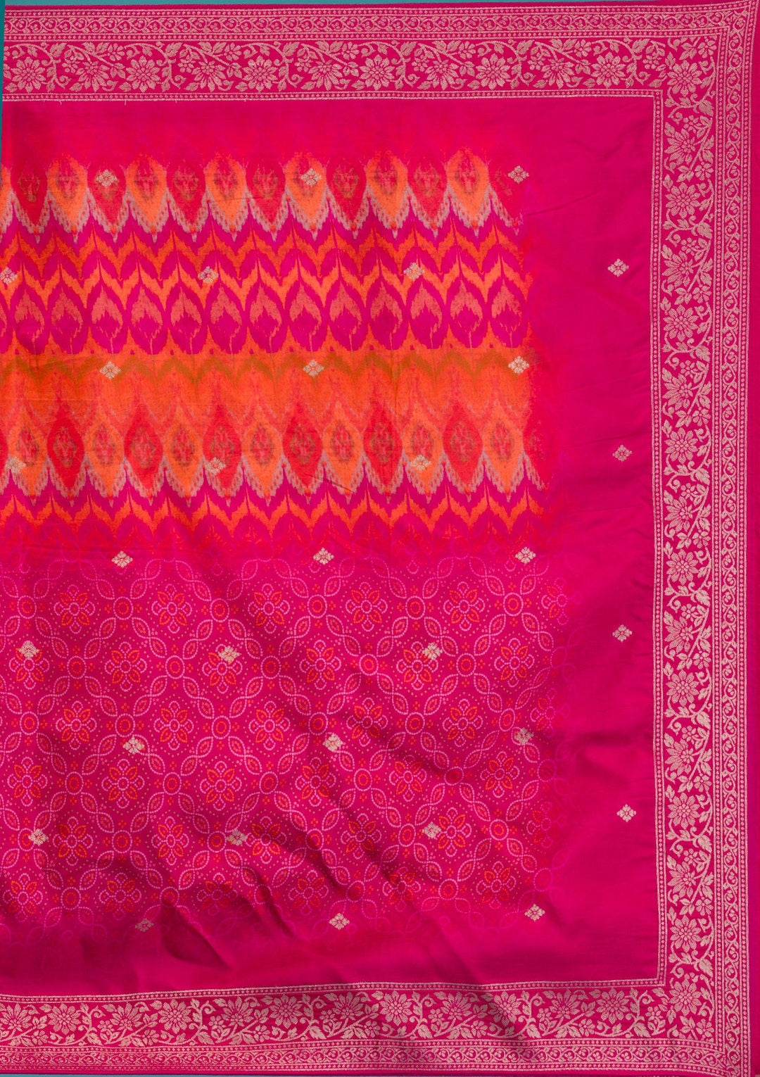Rani Pink Zariwork Banarasi Readymade Salwar Suit-Koskii