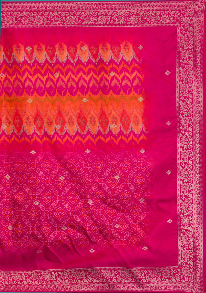 Rani Pink Zariwork Banarasi Readymade Salwar Suit-Koskii