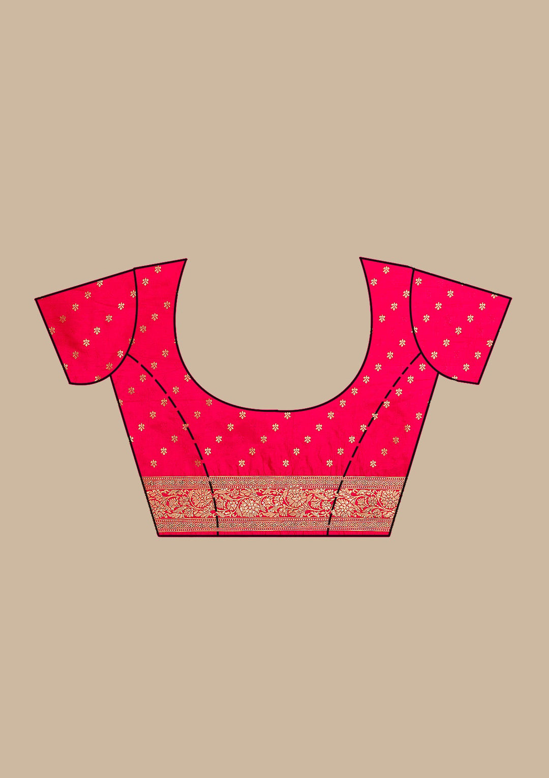 Rani Pink Zariwork Banarasi Saree-Koskii
