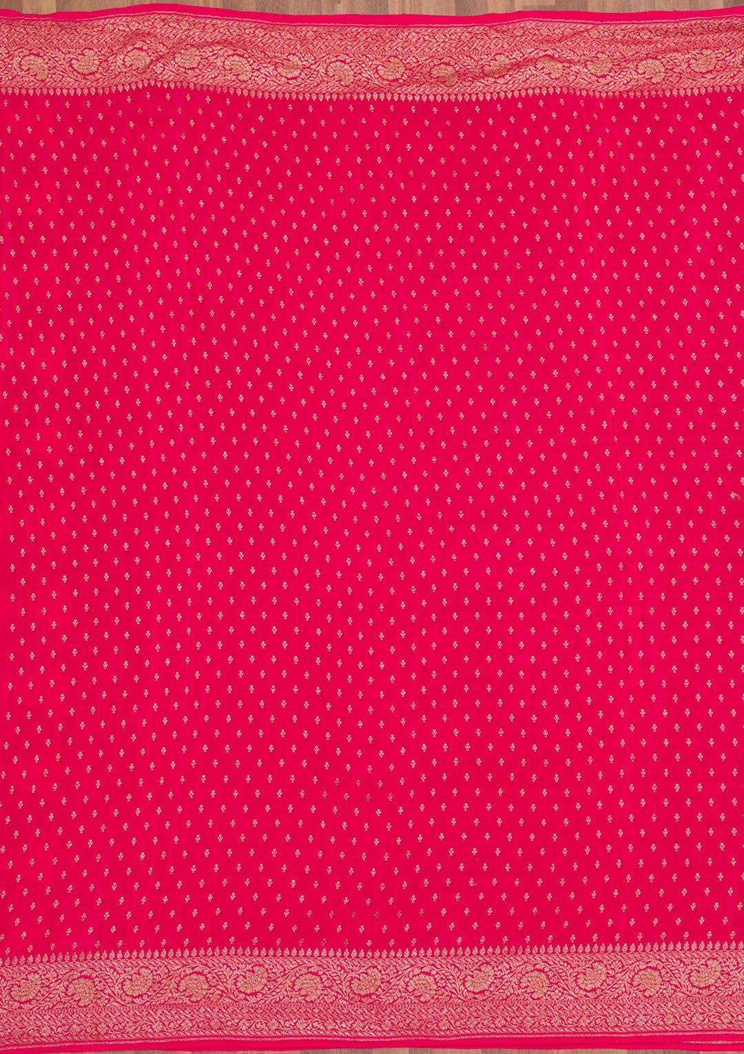 Rani Pink Zariwork Banarasi Saree-Koskii