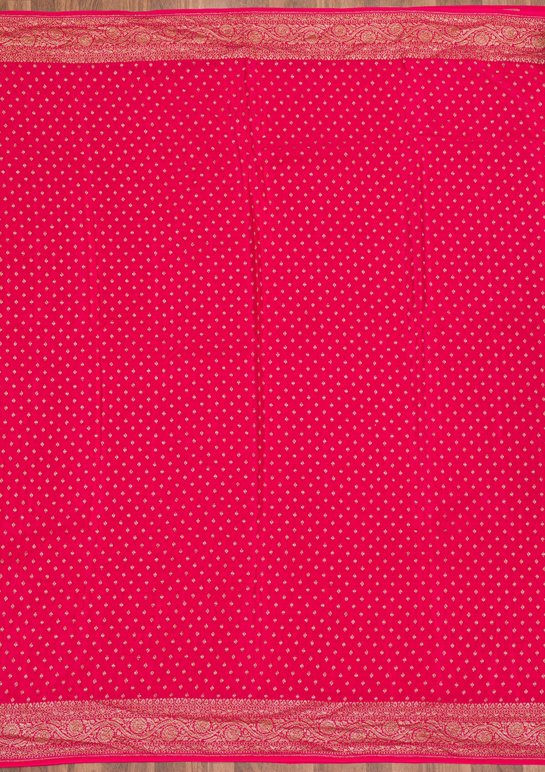 Rani Pink Zariwork Banarasi Saree-Koskii