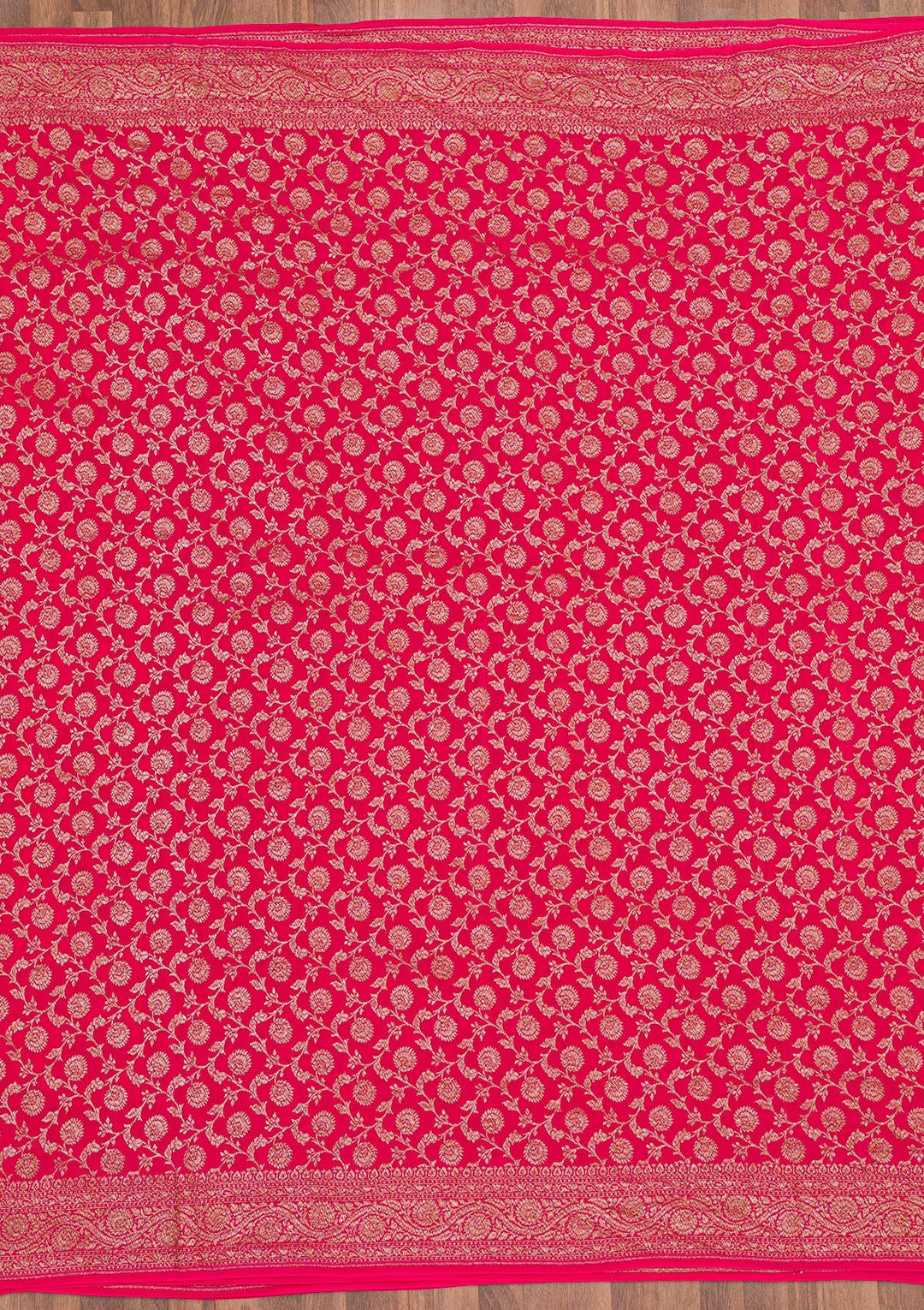 Rani Pink Zariwork Banarasi Saree-Koskii