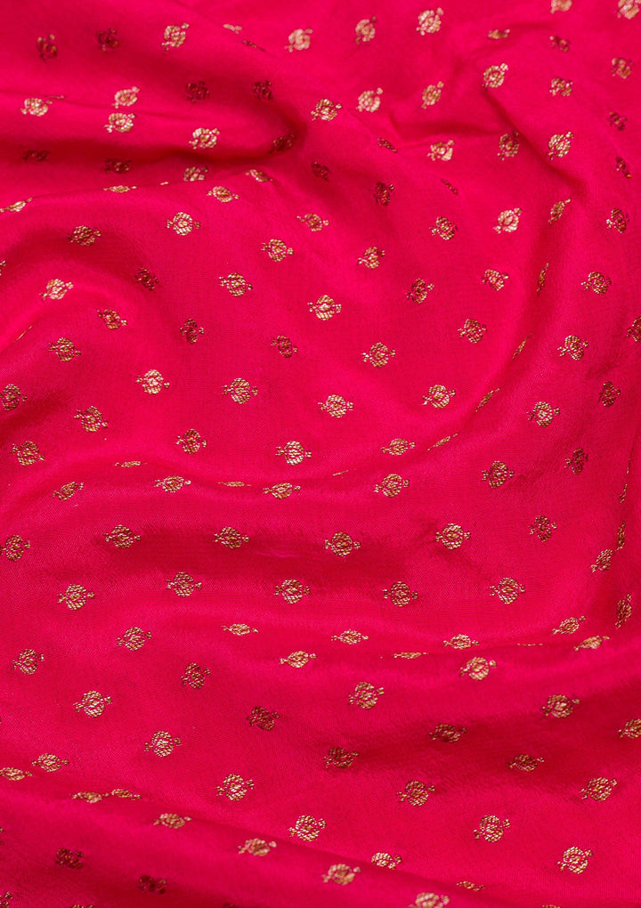 Rani Pink Zariwork Banarasi Saree-Koskii