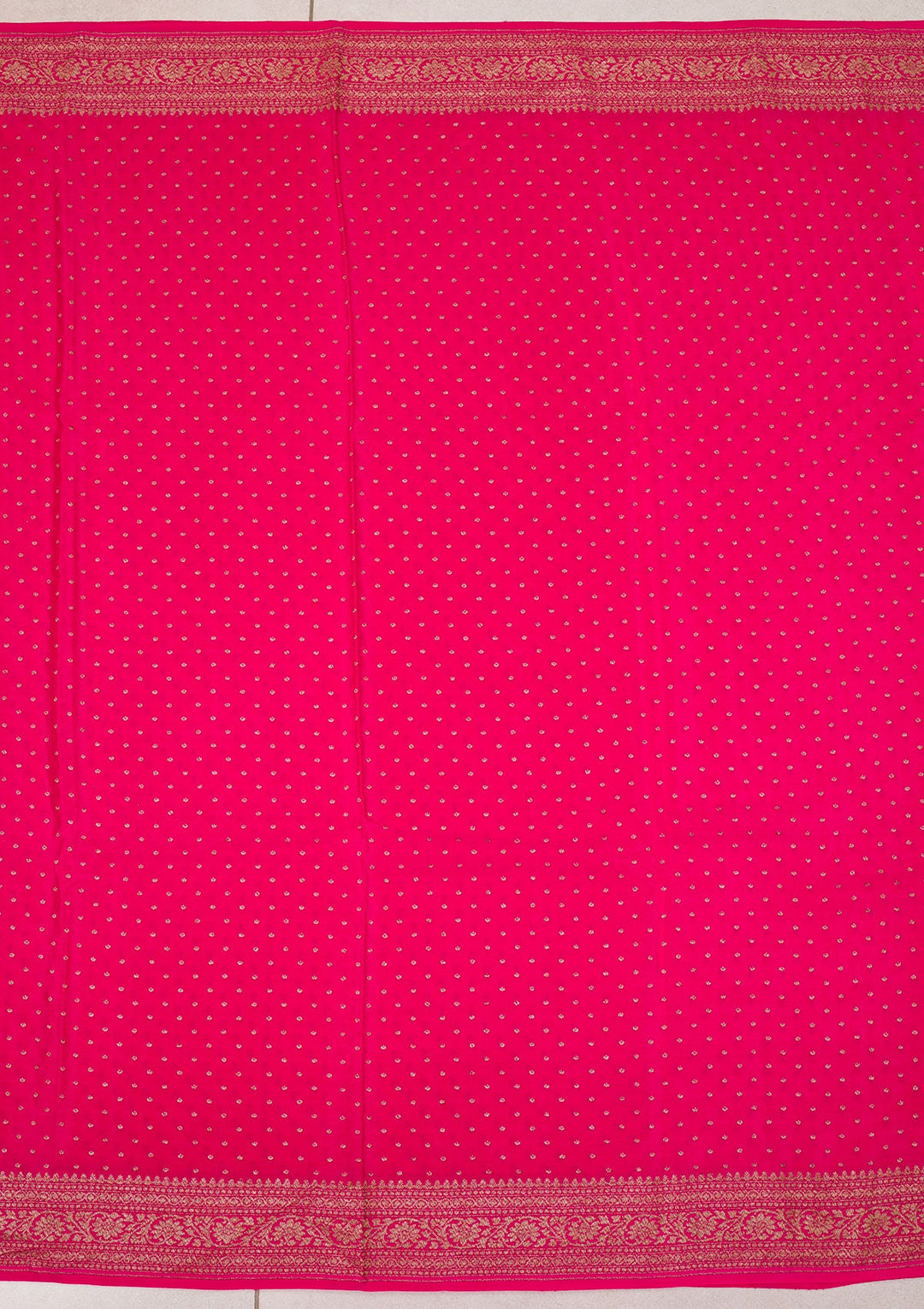 Rani Pink Zariwork Banarasi Saree-Koskii