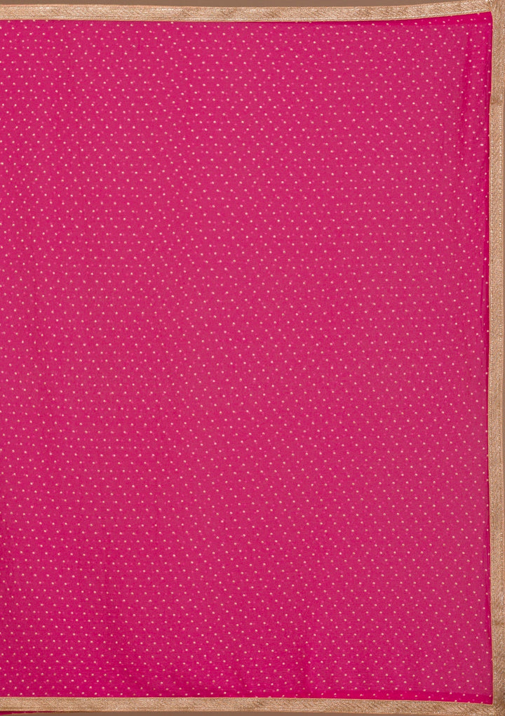 Rani Pink Zariwork Bandhini Readymade Salwar Suit-Koskii