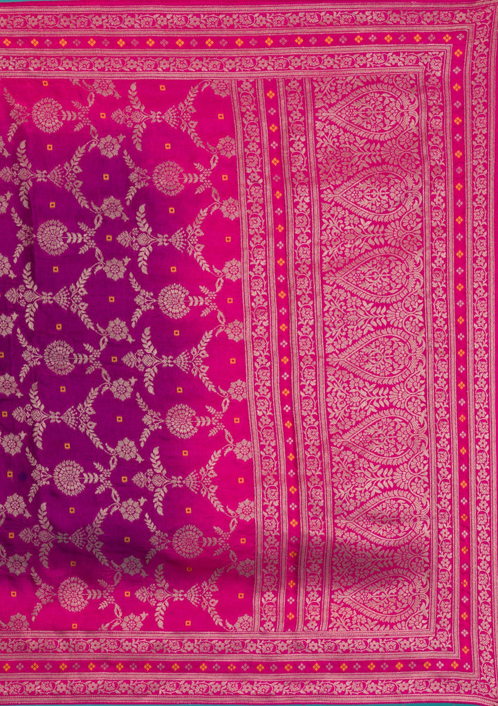Rani Pink Zariwork Crepe Readymade Salwar Suit-Koskii
