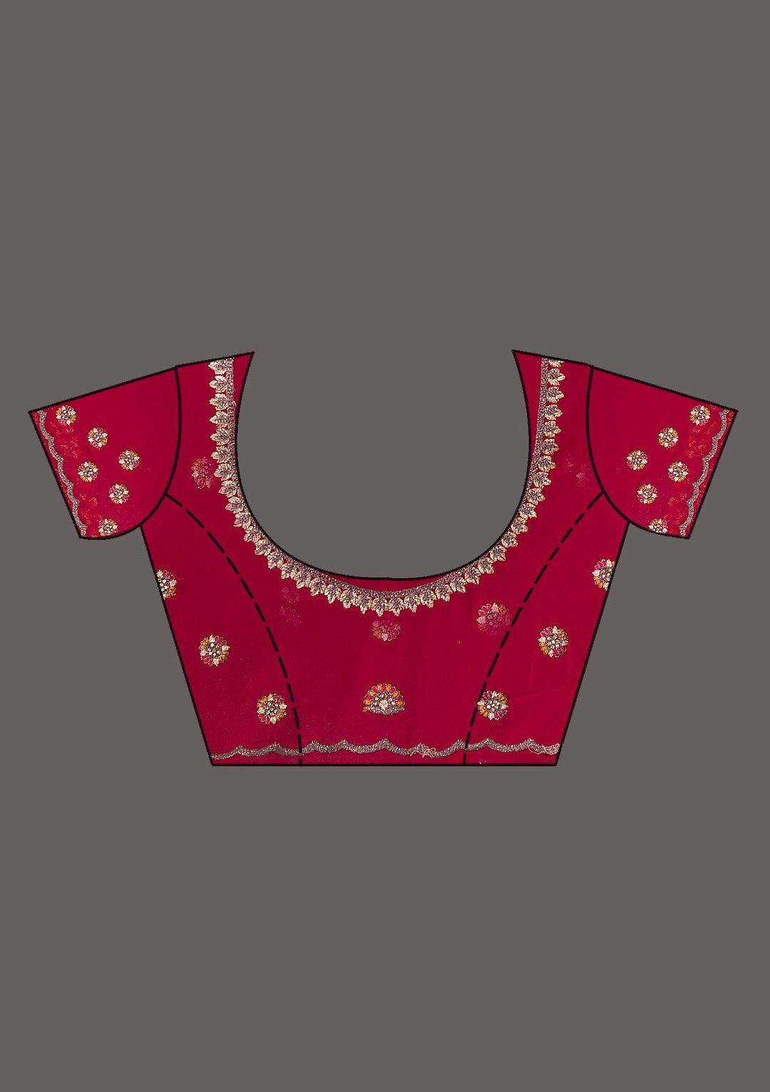 Rani Pink Zariwork Georgette Saree-Koskii