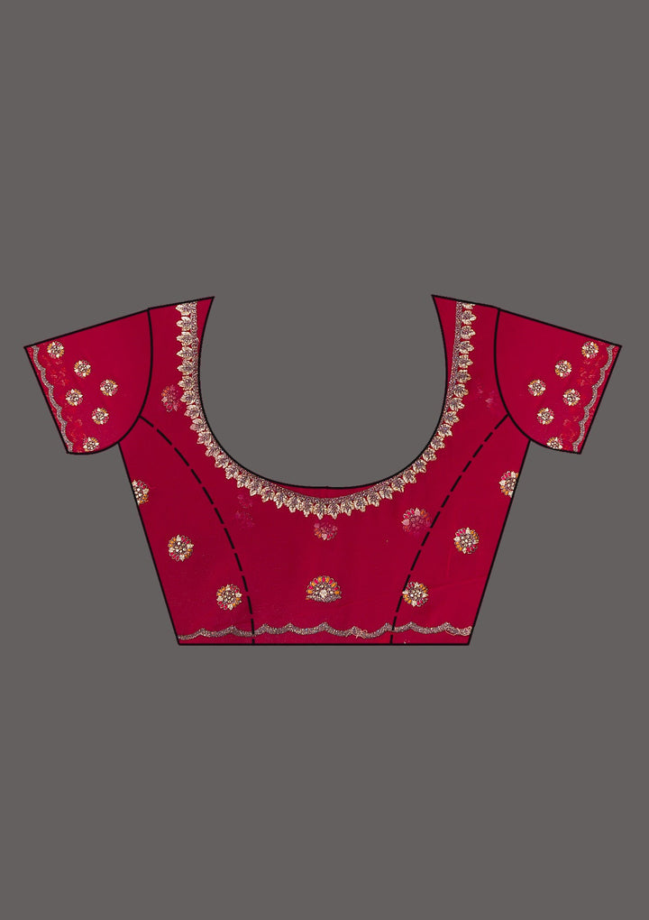 Rani Pink Zariwork Georgette Saree-Koskii