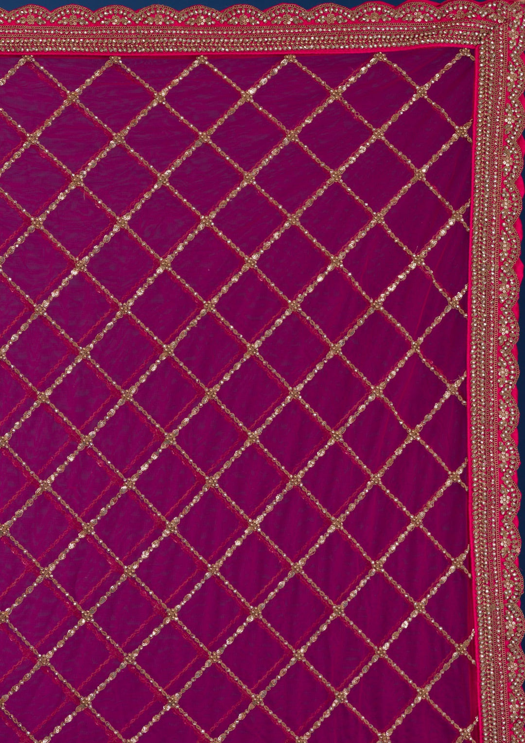 Rani Pink Zariwork Net Readymade Lehenga-Koskii