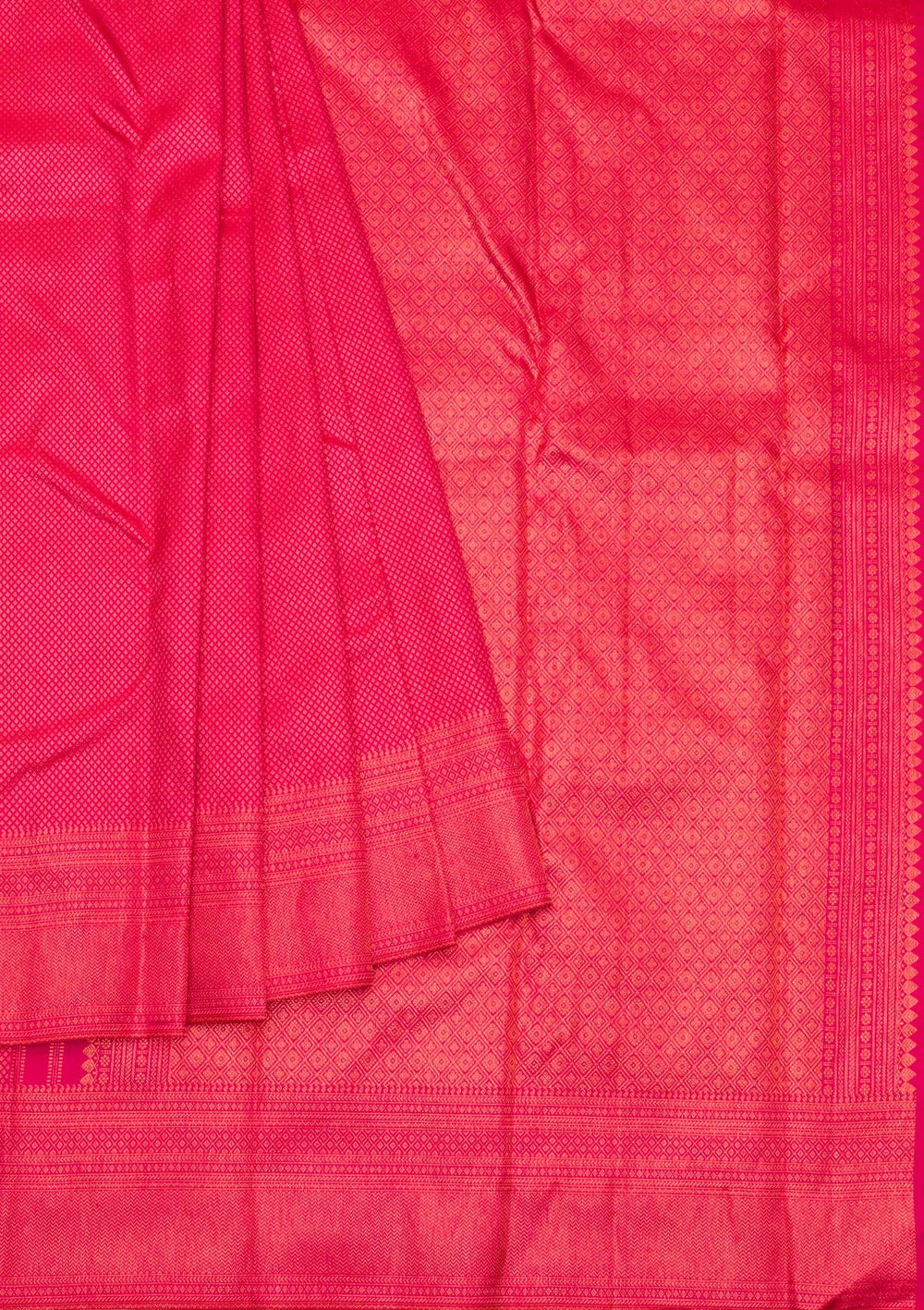 Rani Pink Zariwork Pure Silk Saree-Koskii