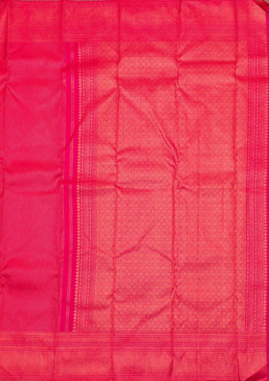 Rani Pink Zariwork Pure Silk Saree-Koskii