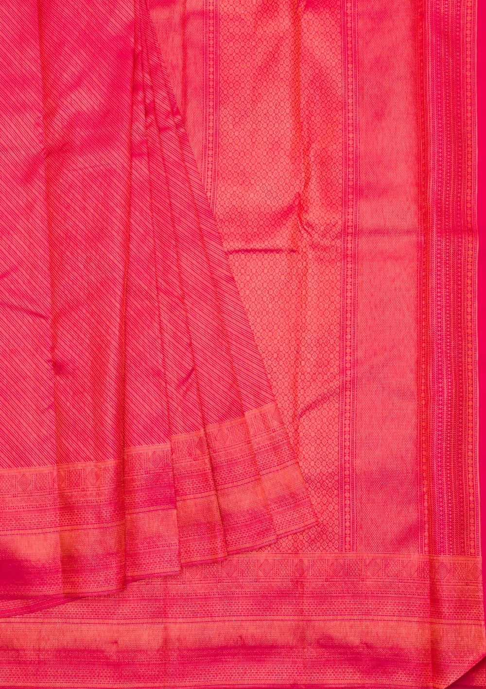 Rani Pink Zariwork Pure Silk Saree-Koskii