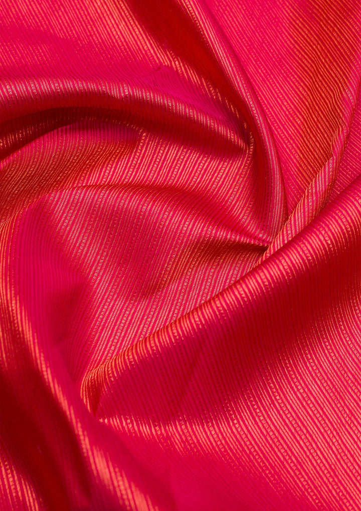 Rani Pink Zariwork Pure Silk Saree-Koskii