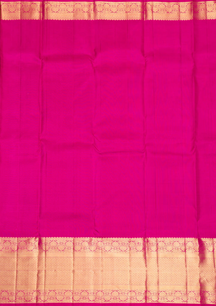 Rani Pink Gold Zariwork Pure Silk Saree - Koskii
