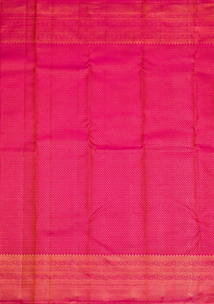 Rani Pink Gold Zariwork Pure Silk Saree - Koskii