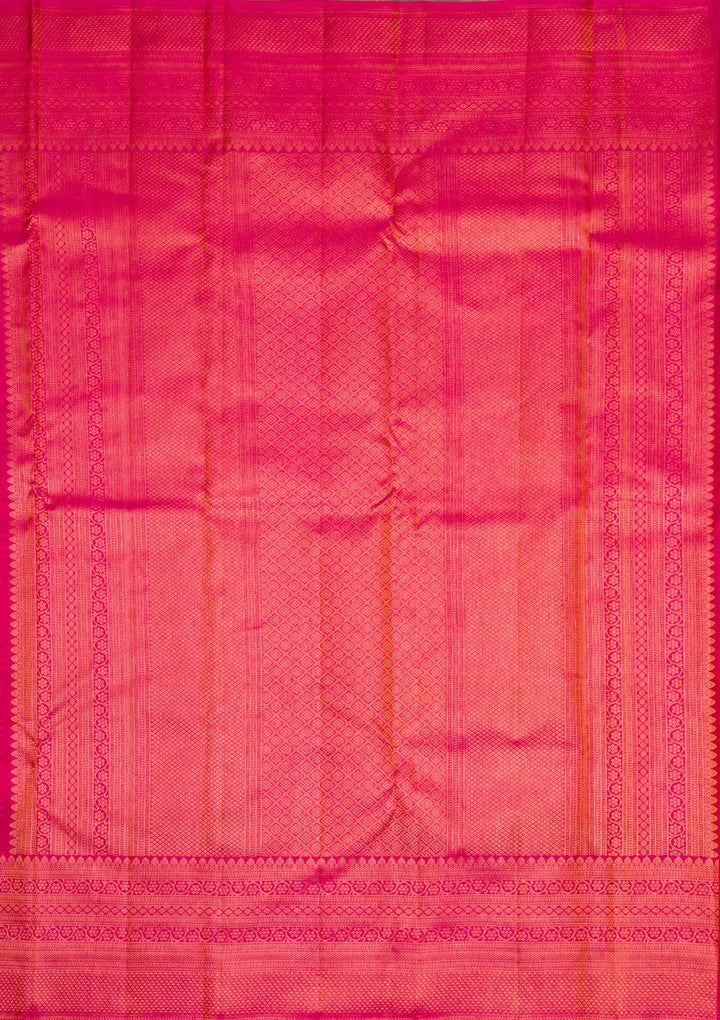 Rani Pink Gold Zariwork Pure Silk Saree - Koskii