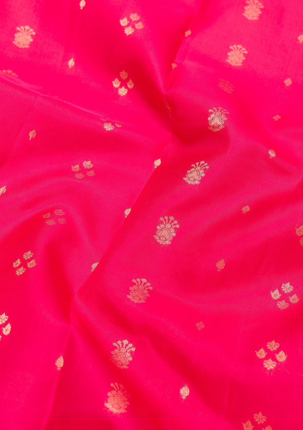 Rani Pink Zariwork Pure Silk Saree-Koskii