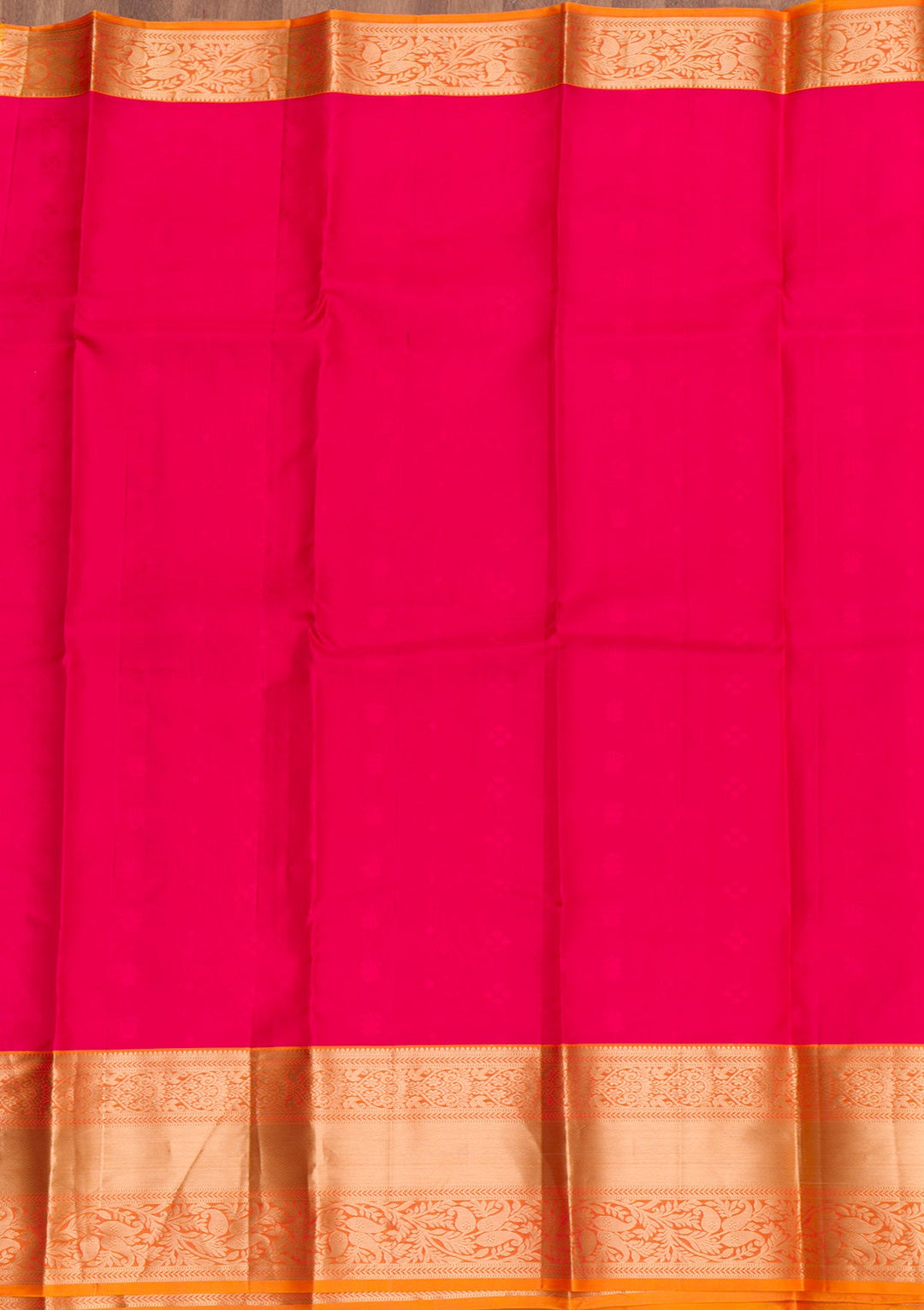 Rani Pink Zariwork Pure Silk Saree-Koskii