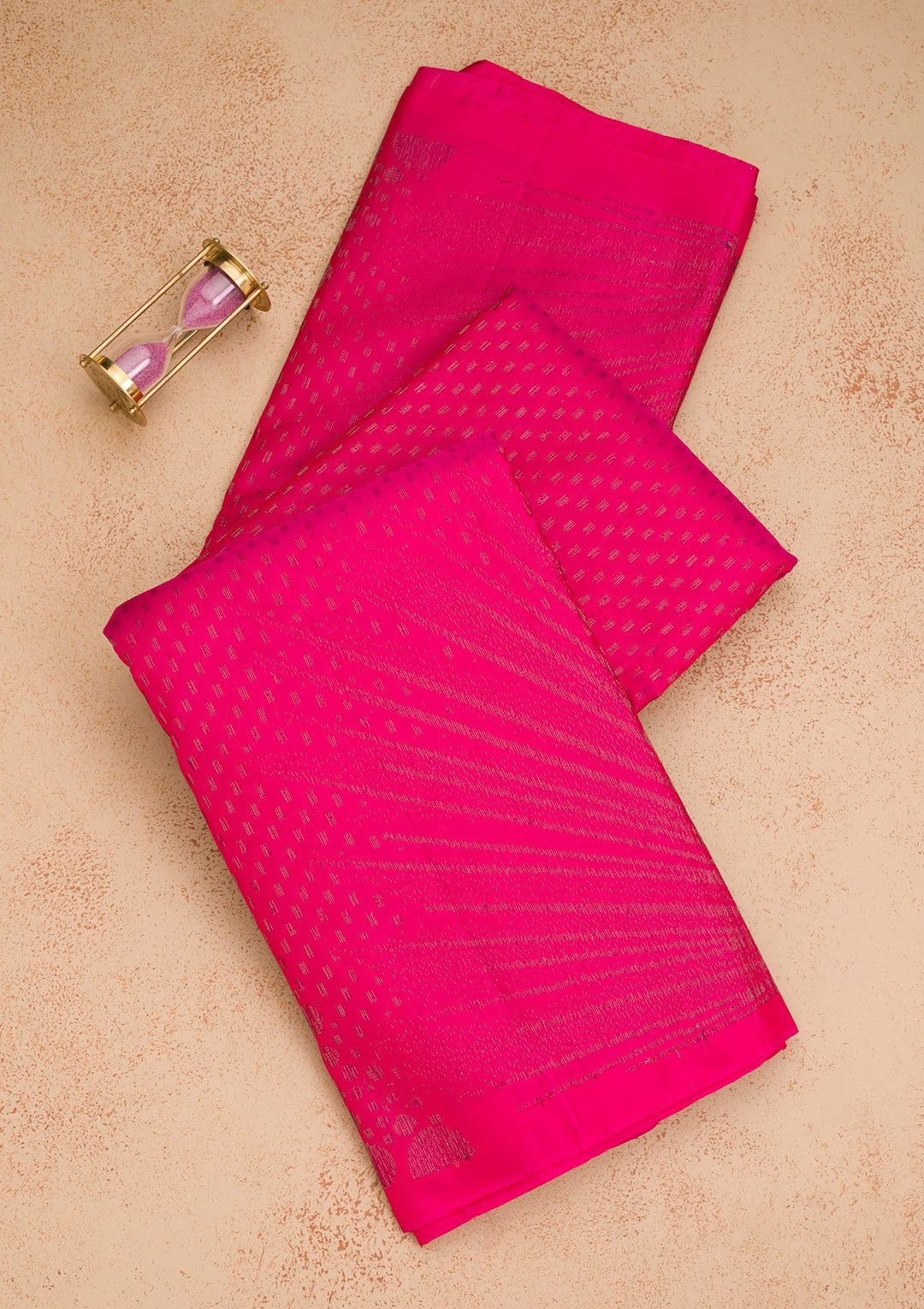 Rani Pink Zariwork Pure Silk Saree-Koskii