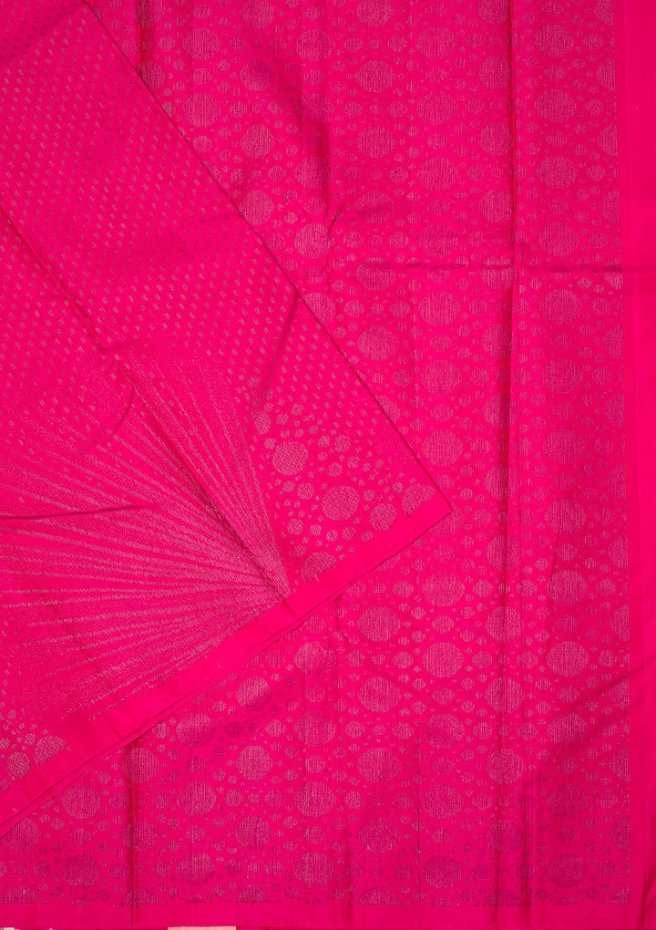 Rani Pink Zariwork Pure Silk Saree-Koskii