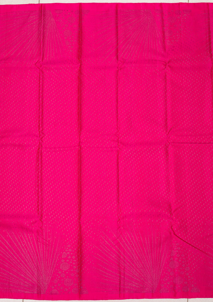 Rani Pink Zariwork Pure Silk Saree-Koskii